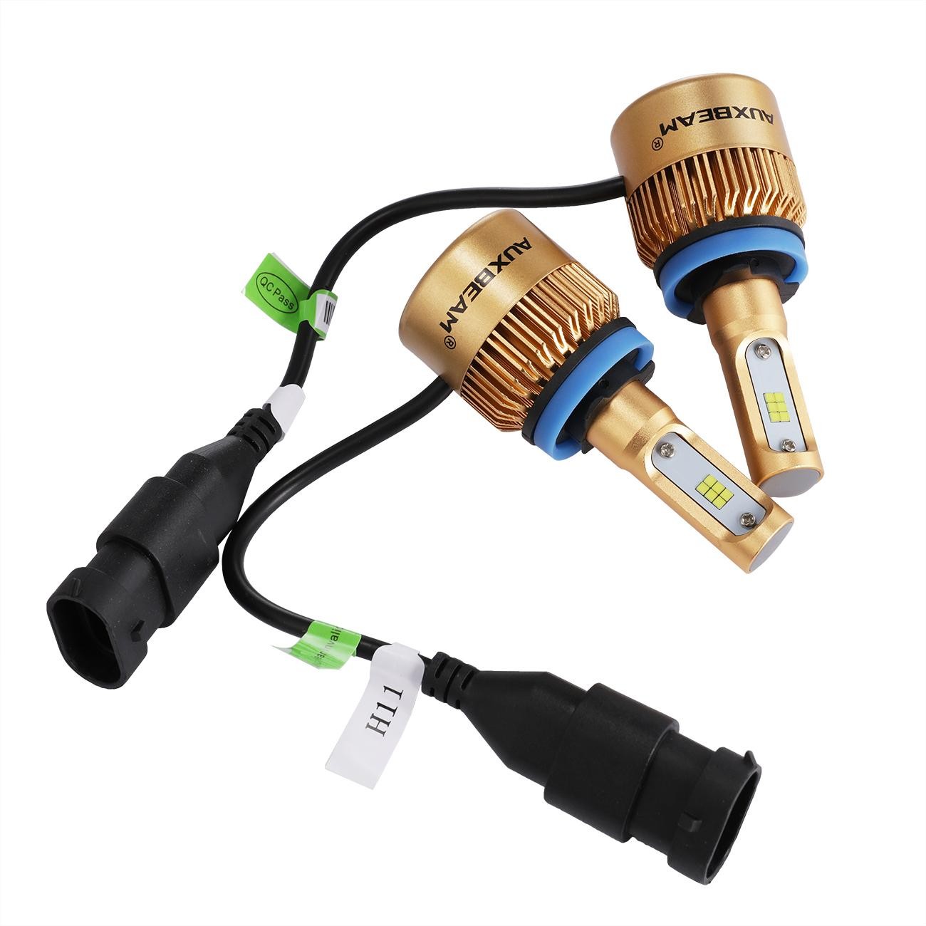AUXBEAM S3 H11 H9 LED Headlight Bulbs White Low Beam Conversion Kit 72W 8000LM