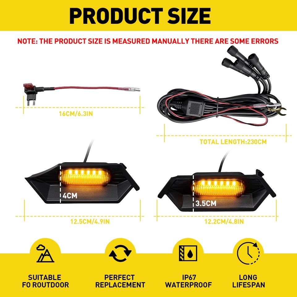 Amber LED Grille Light for 2024-25 Toyota Tacoma TR D Off Road/Sport Accessories