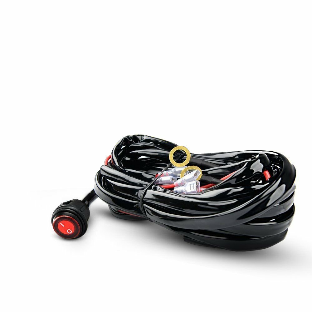Wiring Harness Kit LED Light Bar 12V 40Amp Relay Fuse ON-Off Switch 2 Lead