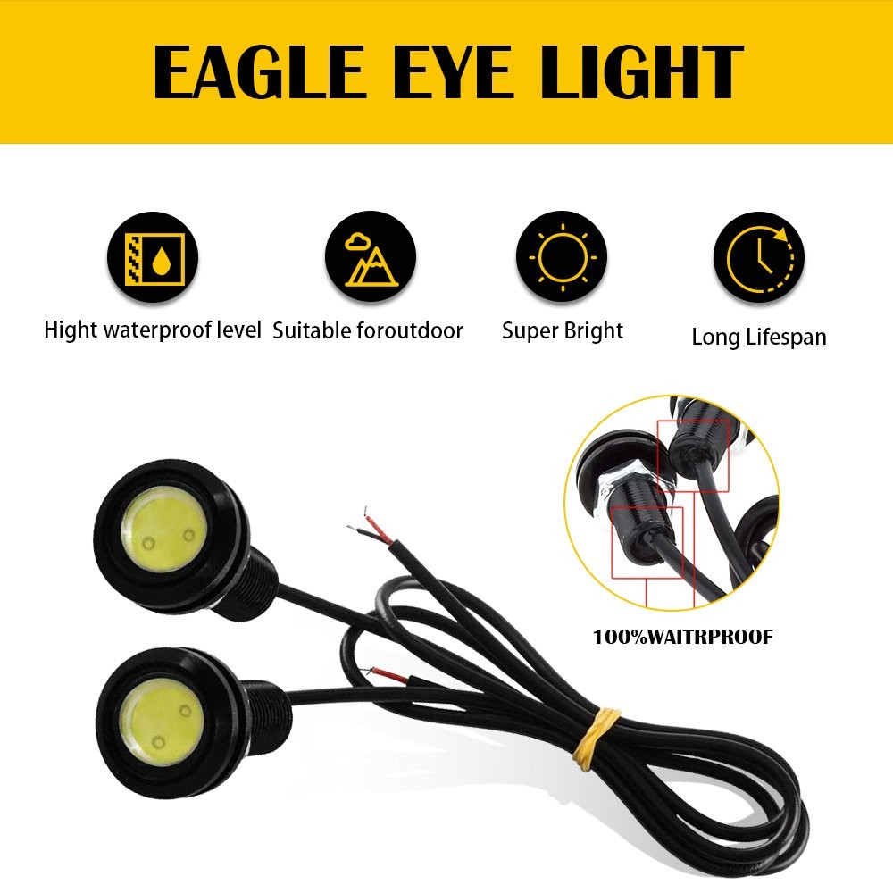 10X White 12V For Eagle Eye LED Daytime Running Drl Backup Light Car Rock Lamp