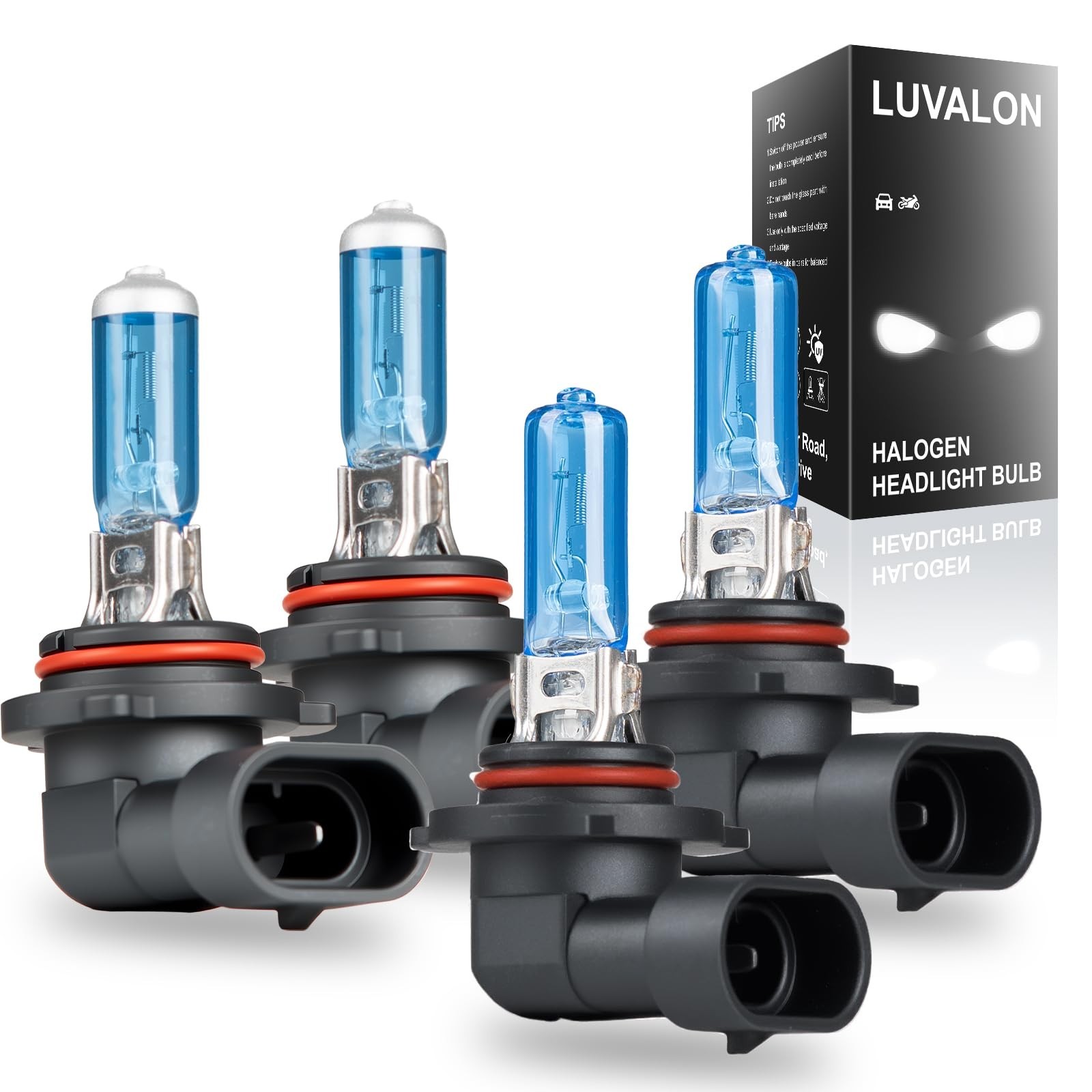 High Beam 9005 & Low Beam 9006 Halogen Headlight Bulbs 6000K – Pack of 4 for Hon