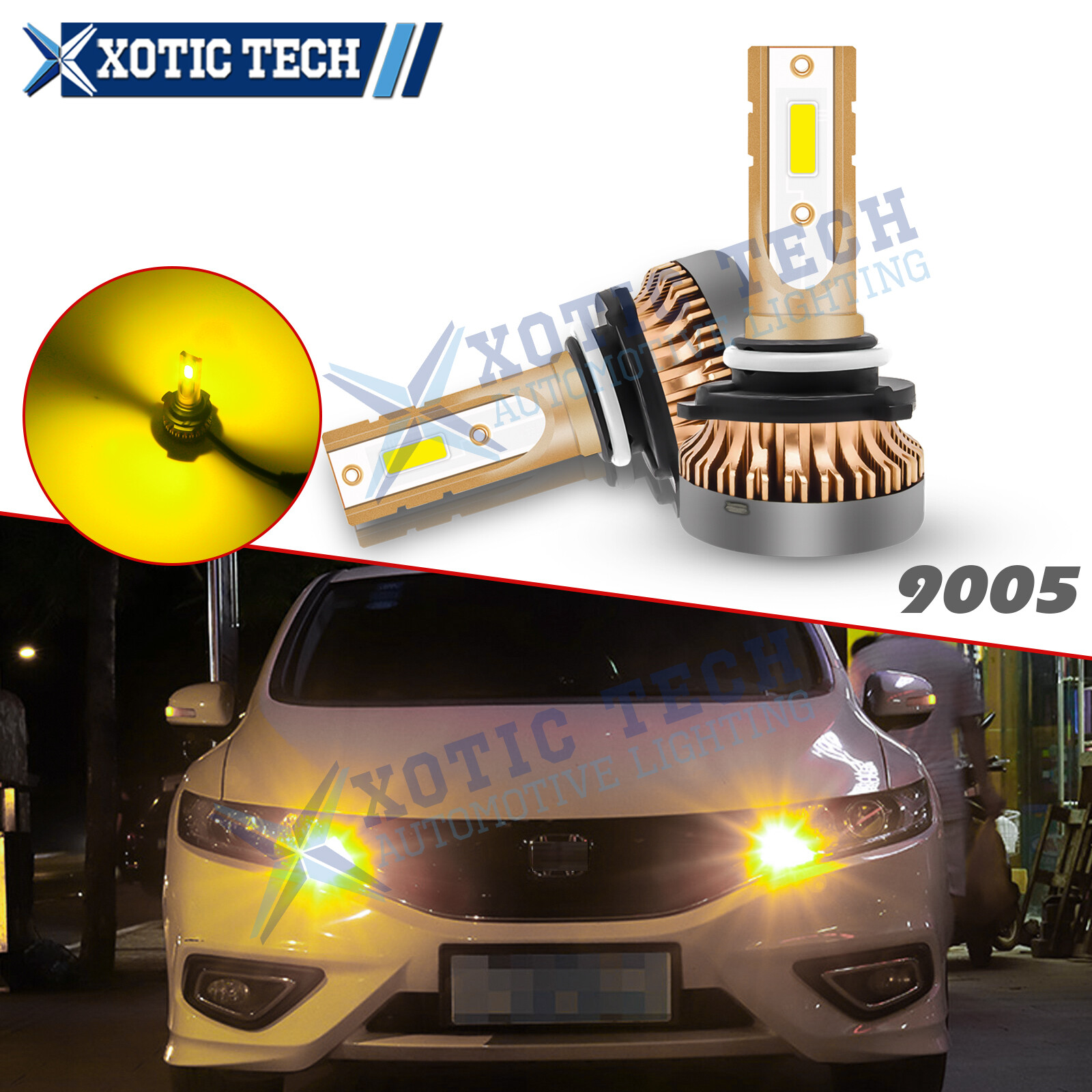 For Honda Golden Yellow 9005 LED Bulbs Daytime Running Lights Conversion Kit