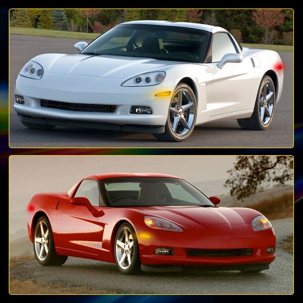 3-Row LED Side Marker Lights Front+Rear For 05-13 Chevrolet Corvette C6 10316651