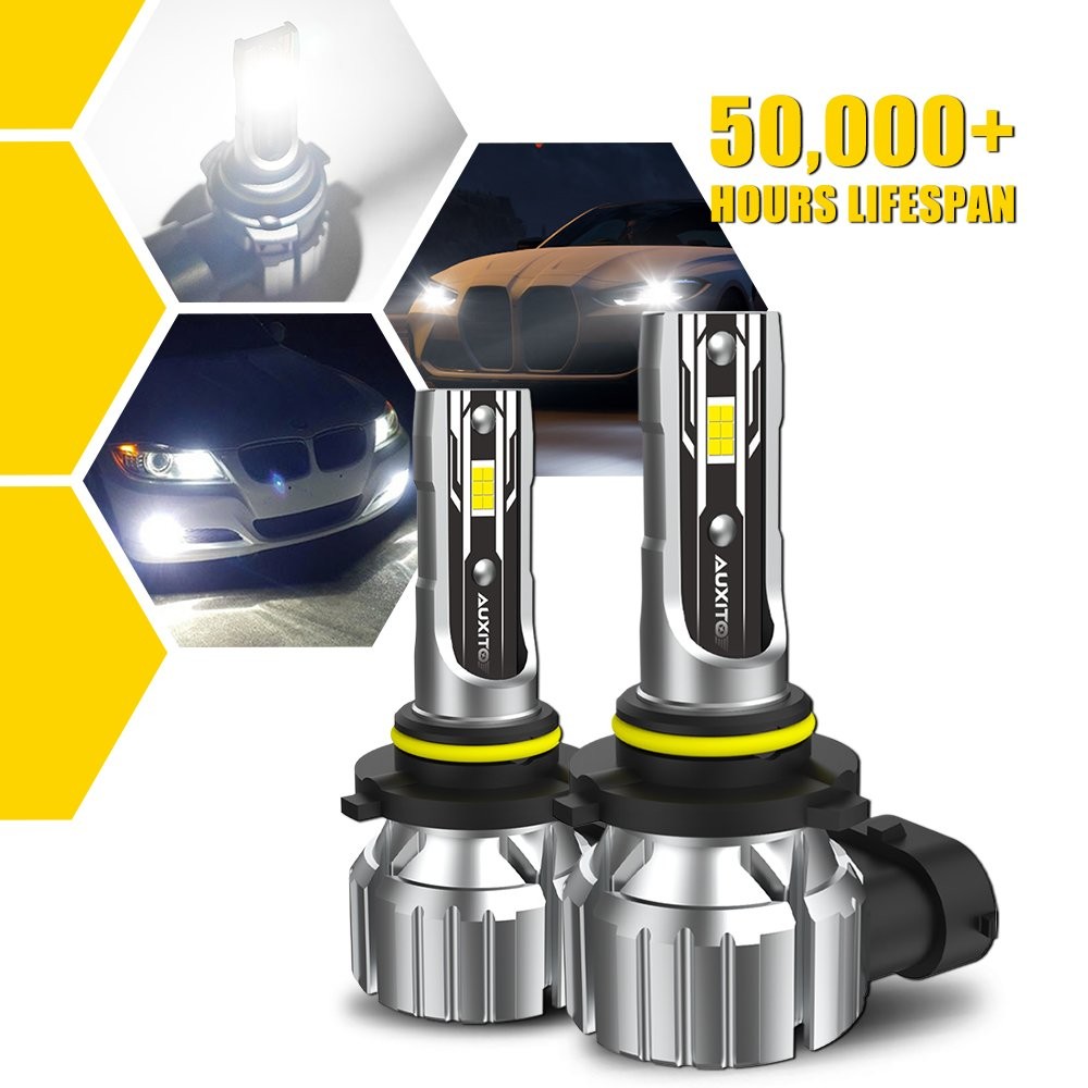 9006 HB4 LED Headlight Bulb 6500K High/Low Beam Super Bright White AUXITO Pair