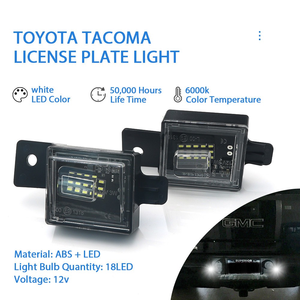 Car For 2015-2021 Chevrolet Colorado Rear 18 LED Number License Plate Light 2PC