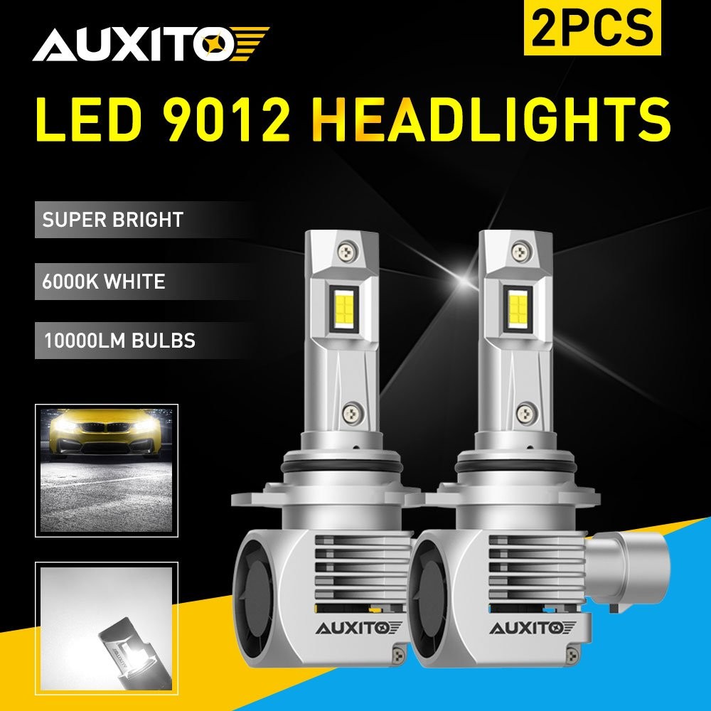 LED Bulbs Durable Lamps 9012 HIR2 Super Bright Headlight Hi Lo Beam AUXITO EAG