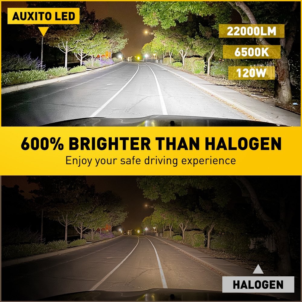 AUXITO 9012 LED Headlight Kit High Low Beam Bulbs Bright White Wireless CANbus Y