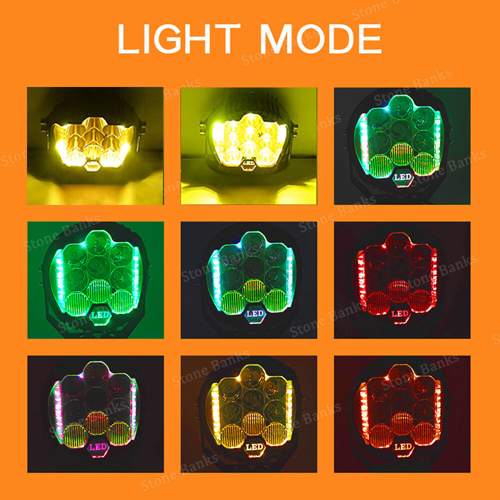 1X RGB 5/7inch LED Work Light Car Pods Spot Flood Combo Offroad Driving Fog Lamp