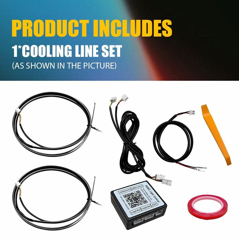 2in1 Interior Car Strip Ambient Neon Light MultiColour RGB With Fiber Optic 12v