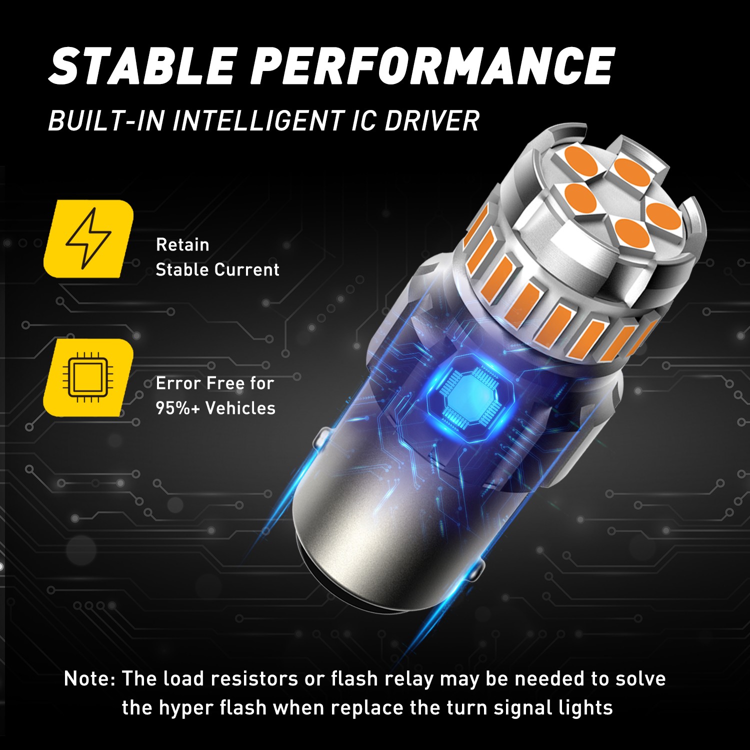 AUTOONE Amber Yellow 1157 LED Turn Signal Blinker Parking Brake Light Bulb 2-6X