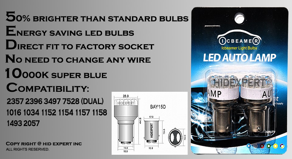 x4 pc 1157 1016 12 SMDs LED Blue Replace Fit Front Side Marker Light Bulbs U164
