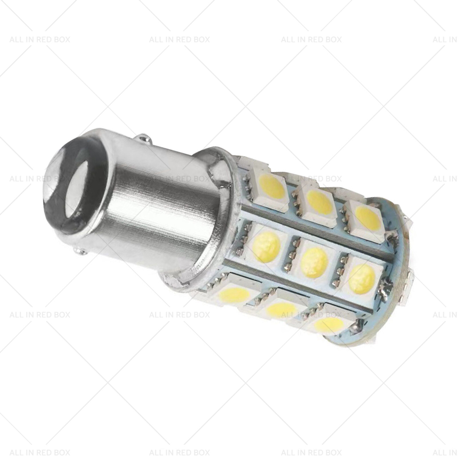 2x 12V BA15D LED White 27 SMD 5050 Suitable for Caravan Car Auto Indicator