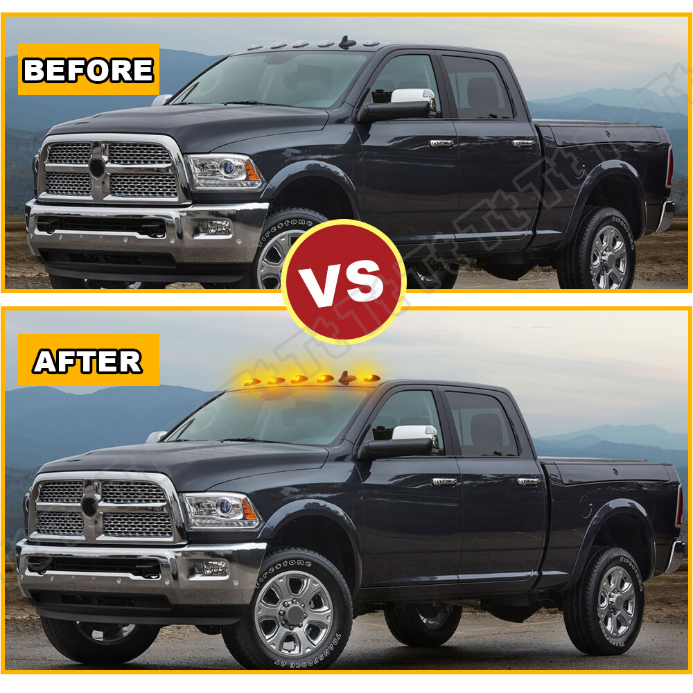 For 03-18 Dodge Ram 1500 2500 3500 Truck LED Cab Roof Marker Running Light Smoke