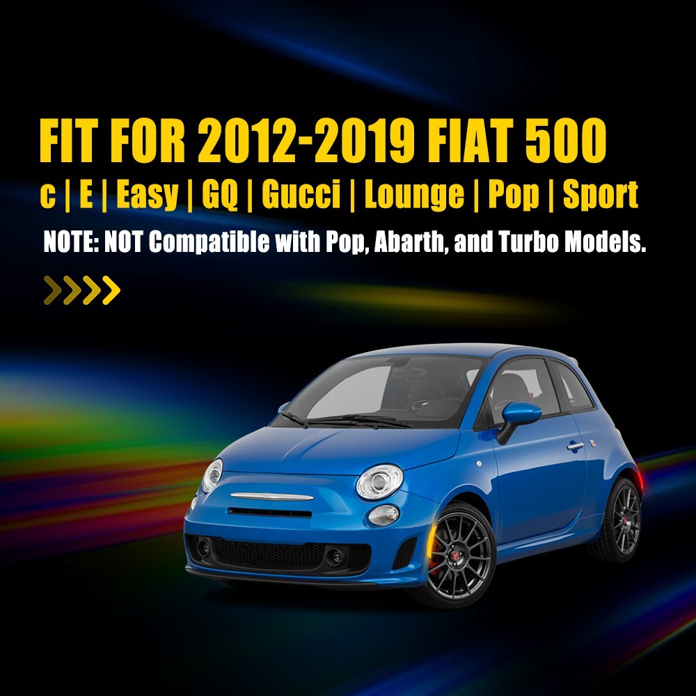 For 2012-19 Fiat 500 LED Front Rear Side Marker Light Assembly Amber & Red Lens