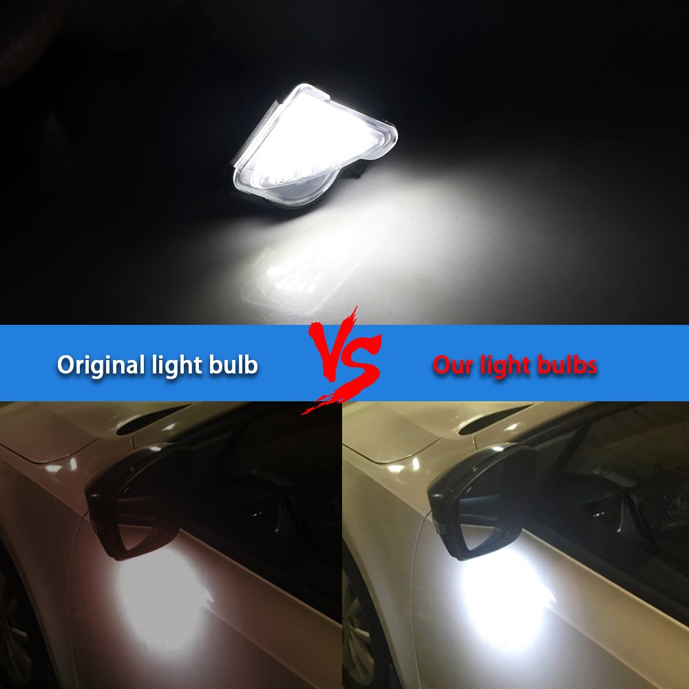 2x LED Side Mirror Puddle Lights For Skoda Octavia A5 A7 Superb MK2