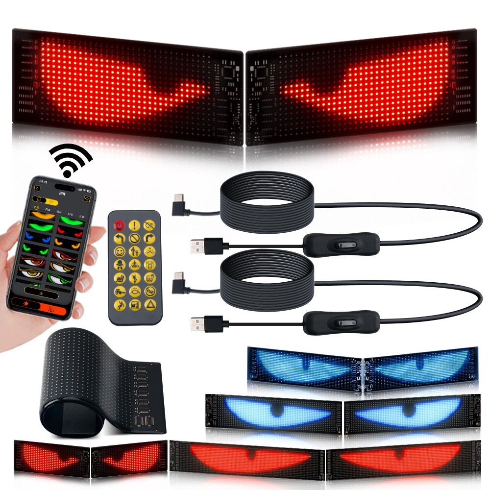 2pcs Truck-Specific Devil’s Eye LED-Screen Car Eye Light Truck Dynamic LED Light