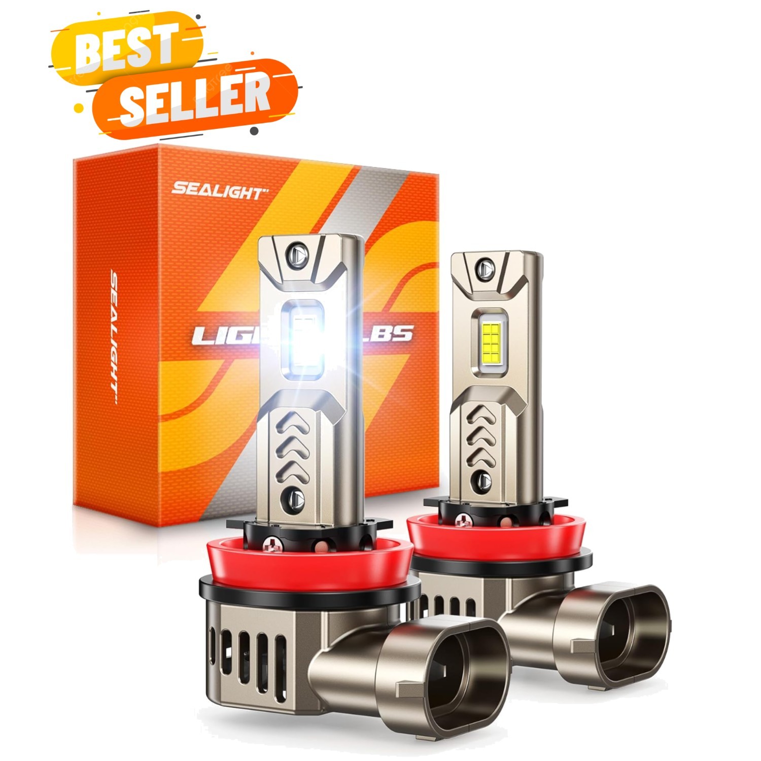 Upgrade H11/H9/H8 LED Bulbs – 10X Brighter, 6500K Cool White, 360° Adjustable