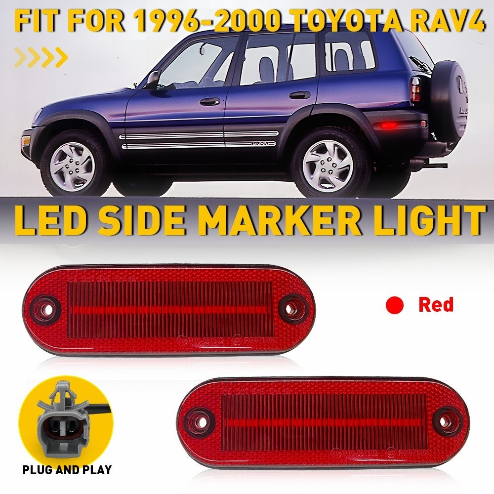 2/4x LED Red Side Marker Light Lamp For Toyota 1996-00 RAV4 TO2860109 Waterproof