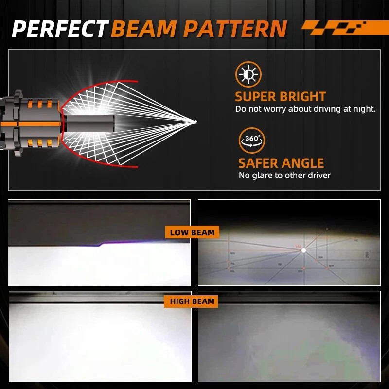 D2S D2R D2C LED Combo Headlight Kit Bulb 6000K Cool White High Low Beam Replace