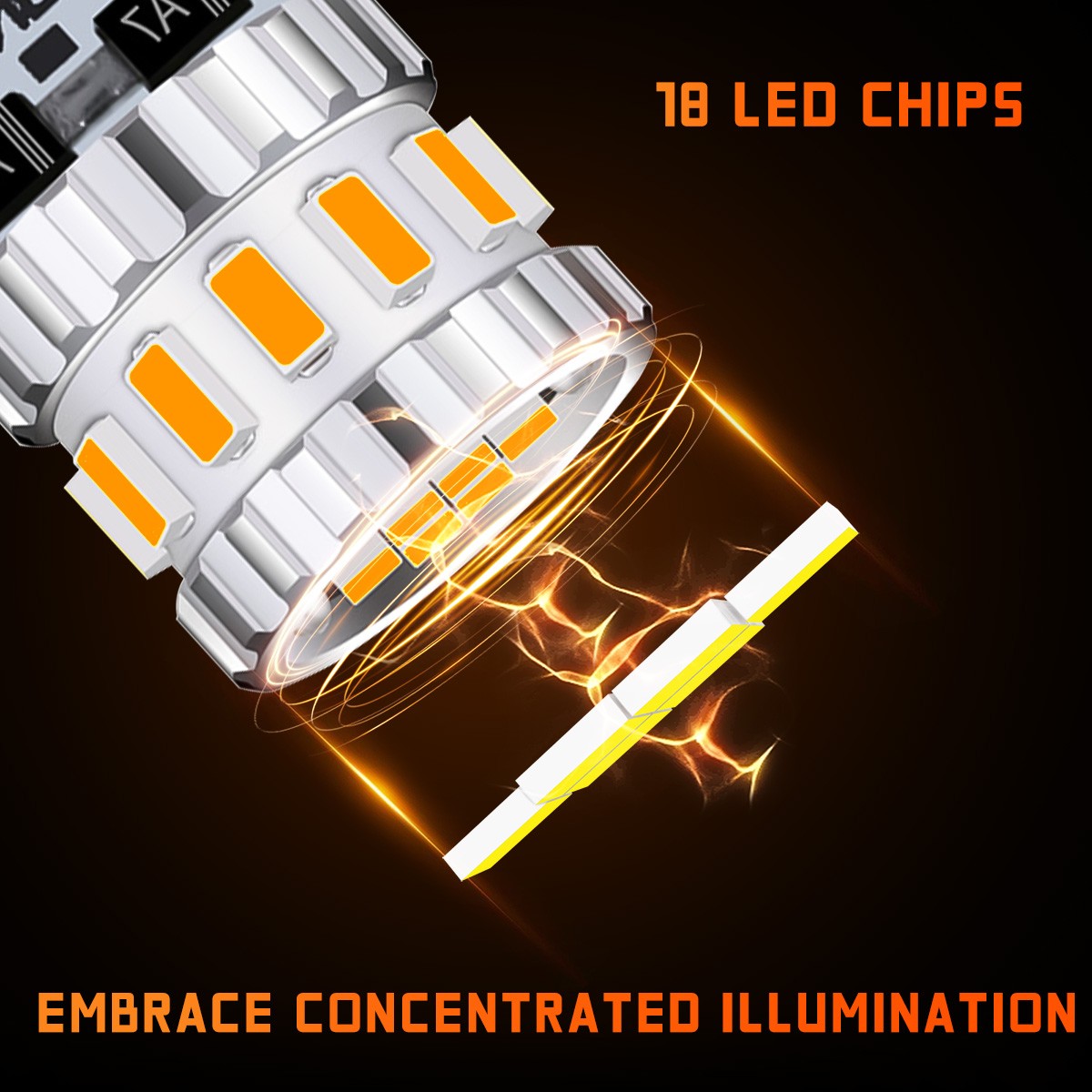 3000K Amber LED Front Side Marker Light Bulbs 168 194 2825 T10 Bright SMD