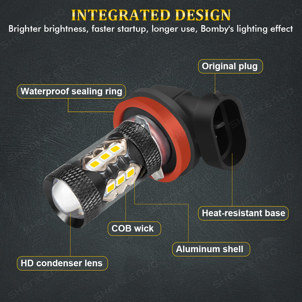 2x 3000K Amber H11 LED Fog Light Bulbs Kit For Toyota Tacoma 2016 2017 2018 2019