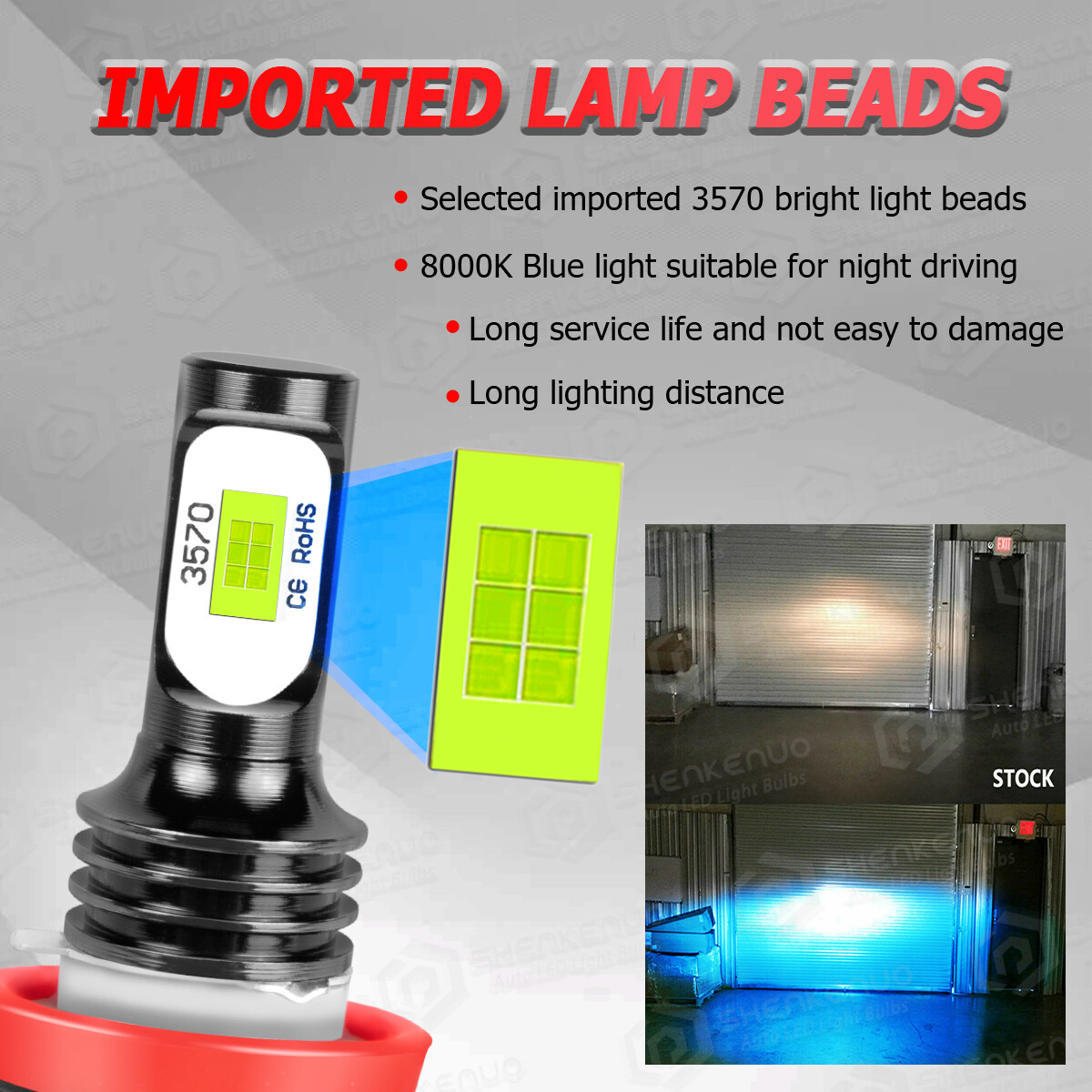 Combo 8000K LED High Low Beam Lamp Headlight+Fog Light Bulbs kit High Power US