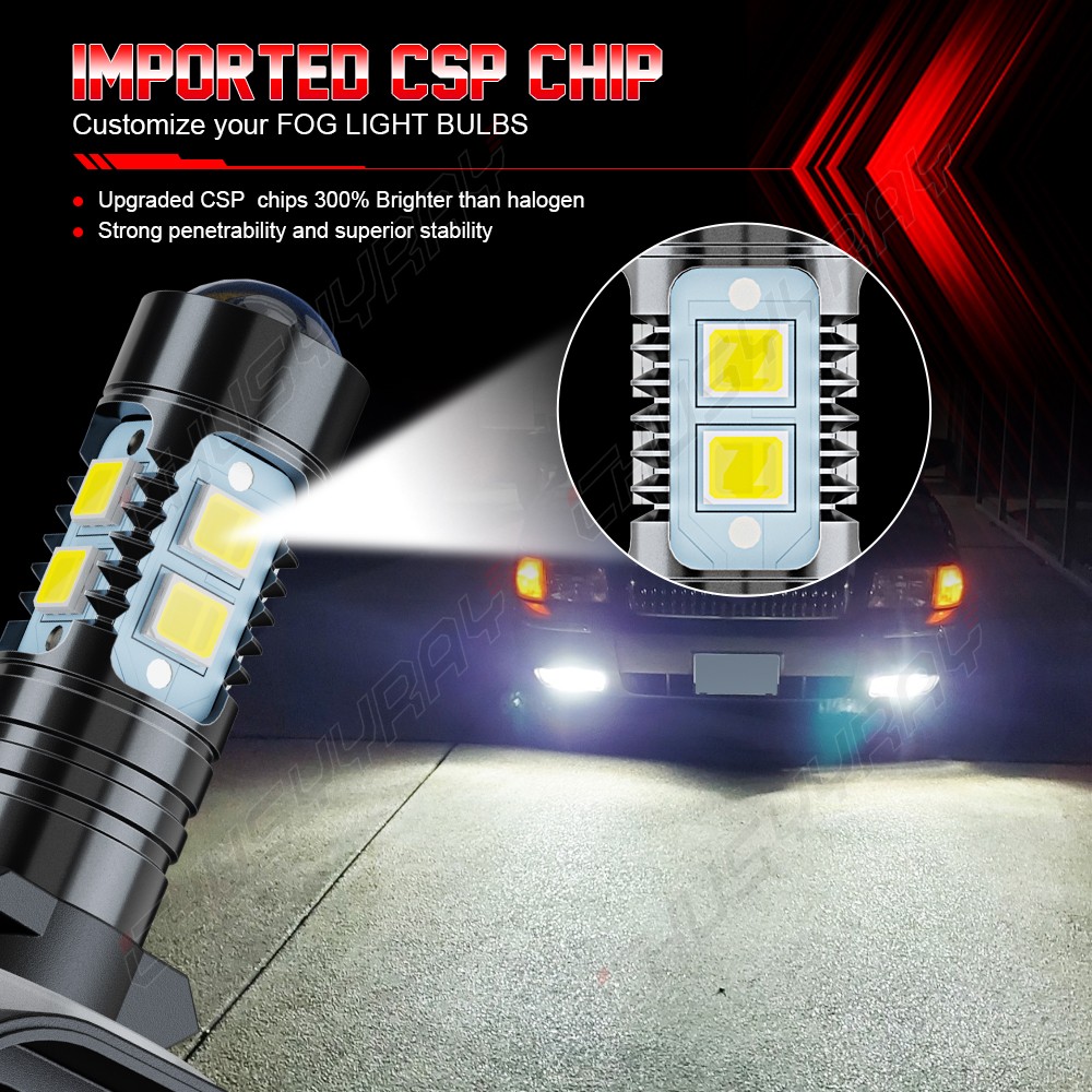 2 pack 881 LED Fog Light Driving Bulbs 862 886 889 894 896 898 Xenon White 6000K