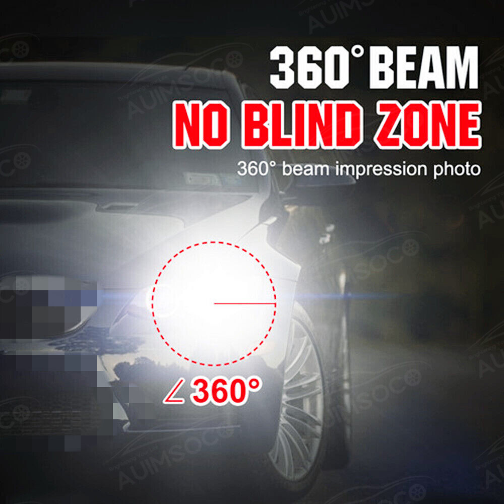 2Pcs H3 LED Fog Light Bulb Conversion Kit Super Bright White DRL Lamp 6000K 200W