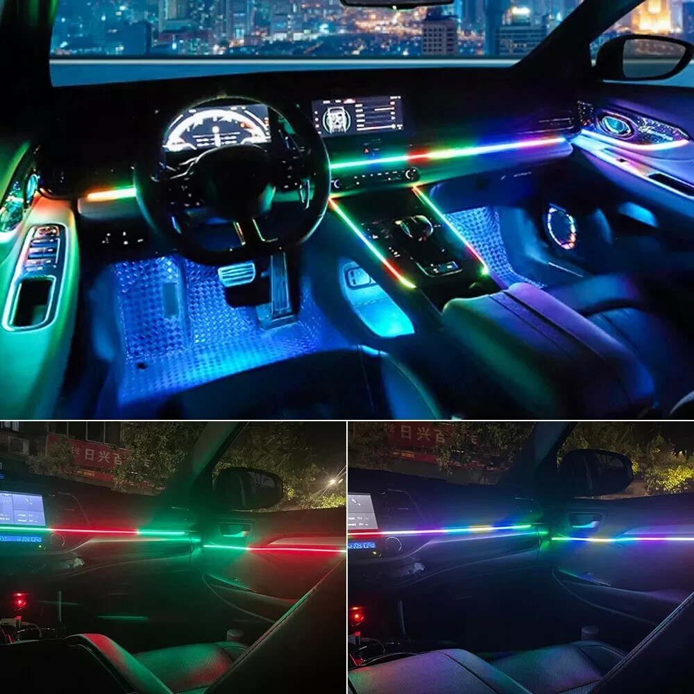 6-In-1 RGB LED Strip Interior Light Car Ambient Atmosphere Lighting APP Control
