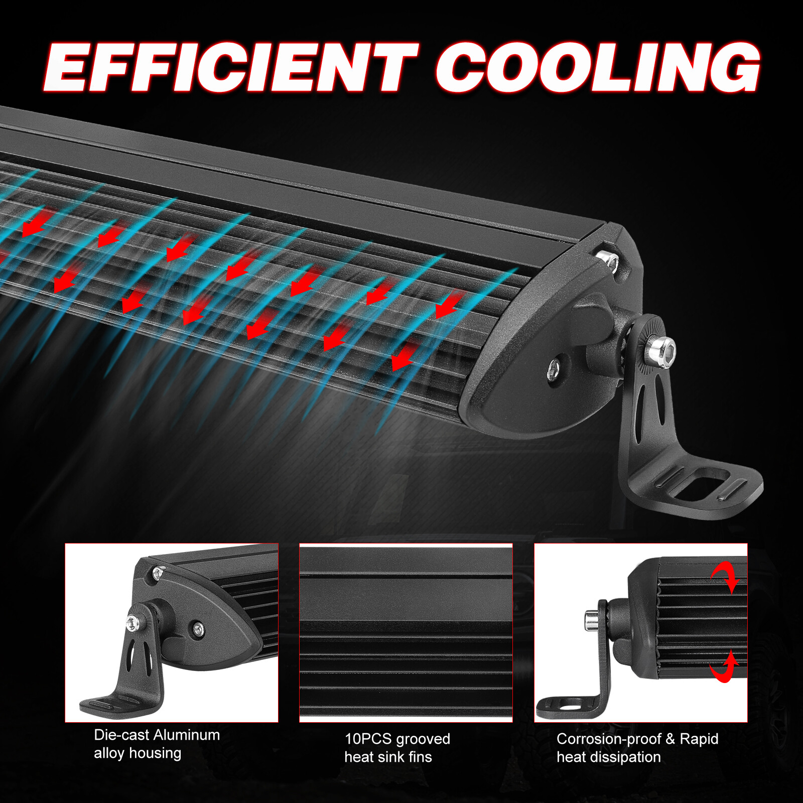 Slim 20″ LED Light Bar Single Row Spot Flood Combo 6500K Driving Offroad SUV 12V