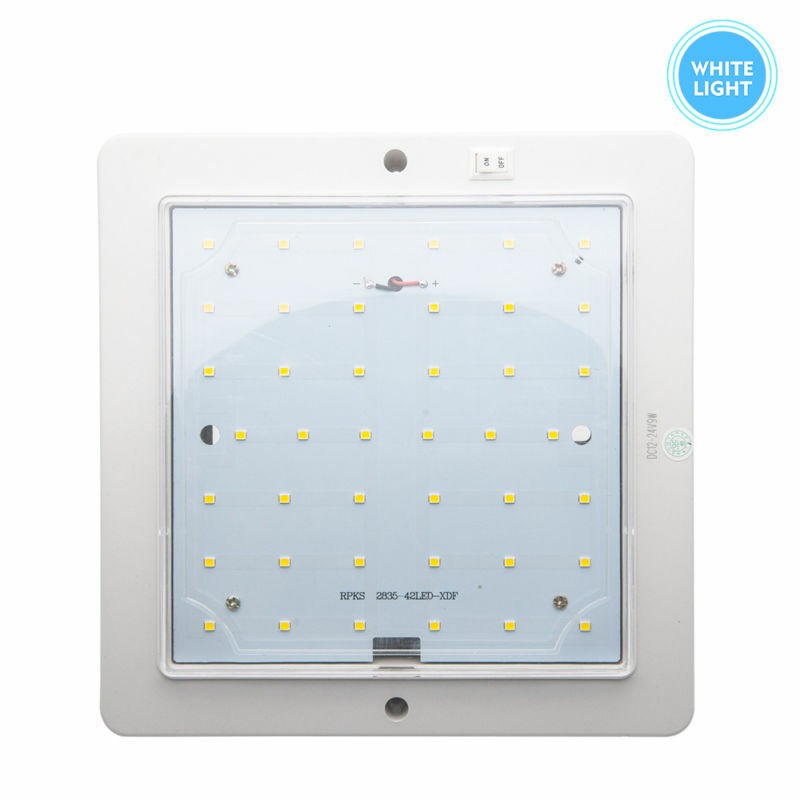 Universal DC 12-24V White 9W LED Dome Roof Lamp Ceiling Interior Reading Light