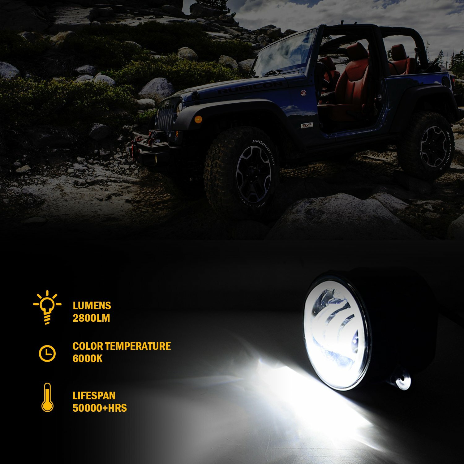 4Inch RGB LED Fog Lights Projector Halo Ring For Jeep Wrangler JK/JL/JT Dodge