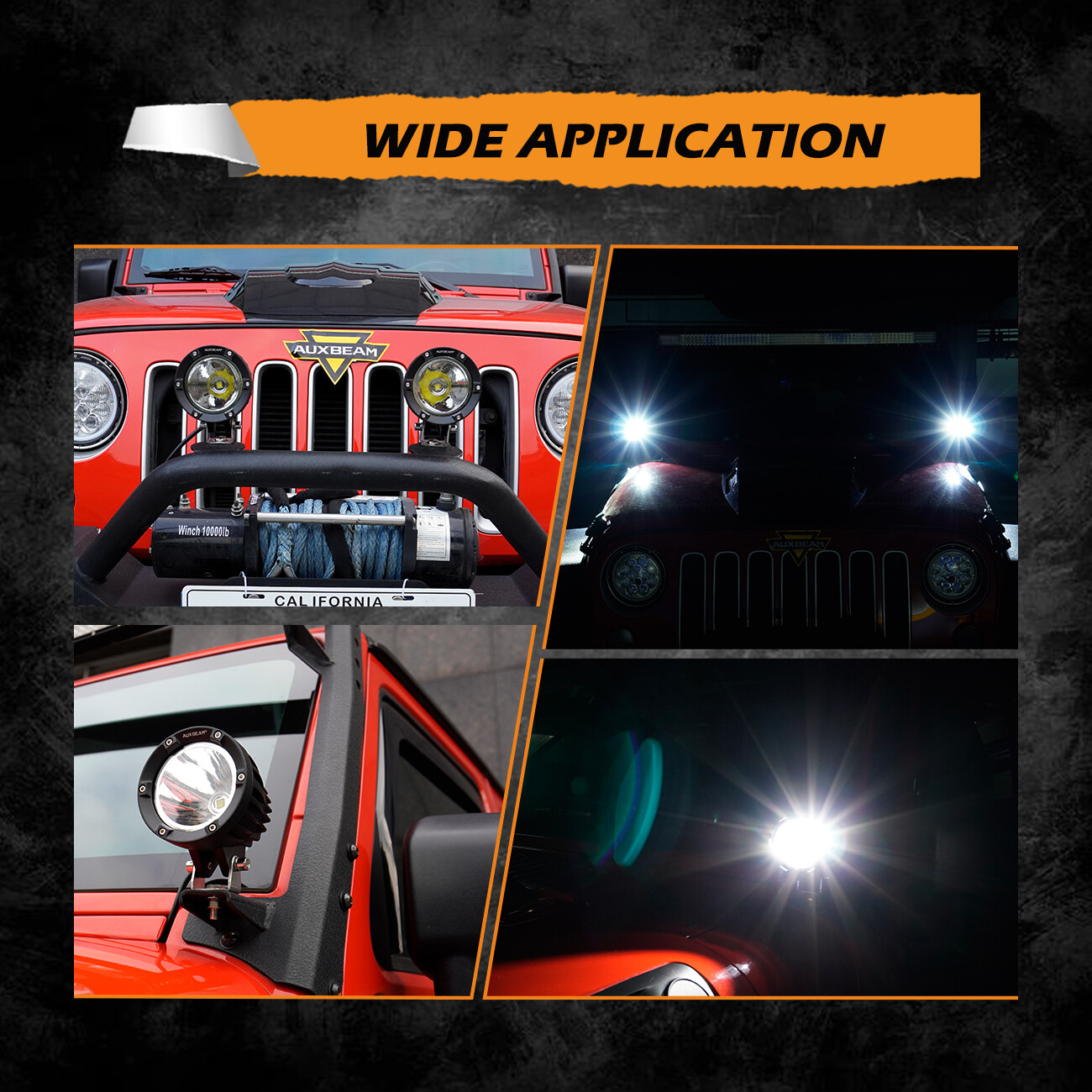 AUXBEAM 4″ Inch LED Work Light Bar Spot Driving Fog Pods Offroad ATV Boat Trucks