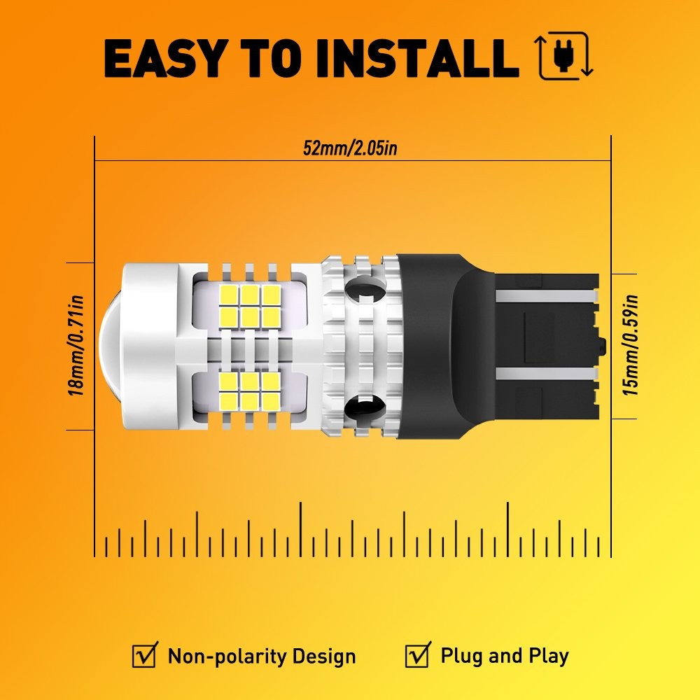 7443 7444 Led Turn Signal Light Bulbs Anti Hyper Flash Super Bright White 2-10X