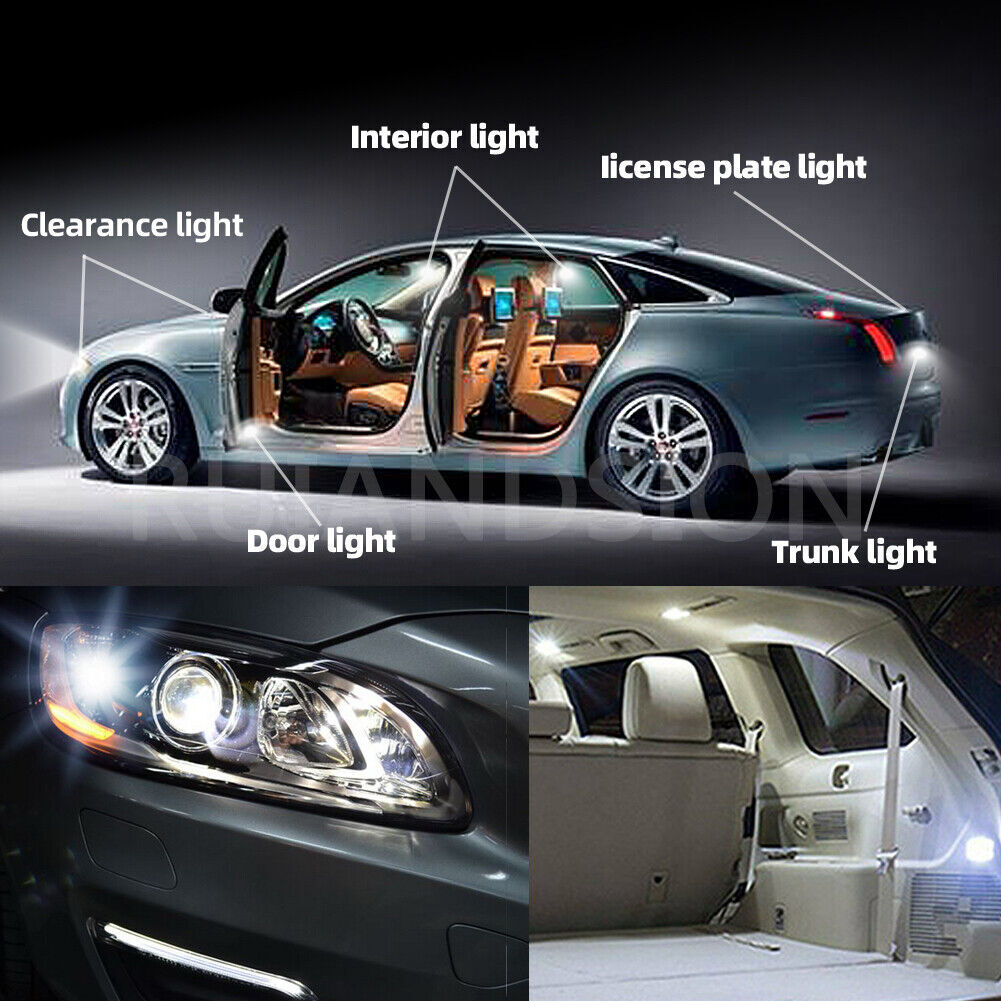 4pcs White BA9S T4W 3030 2 LED Side Parking Light Bulb 200LM DC 12V Non-polarity