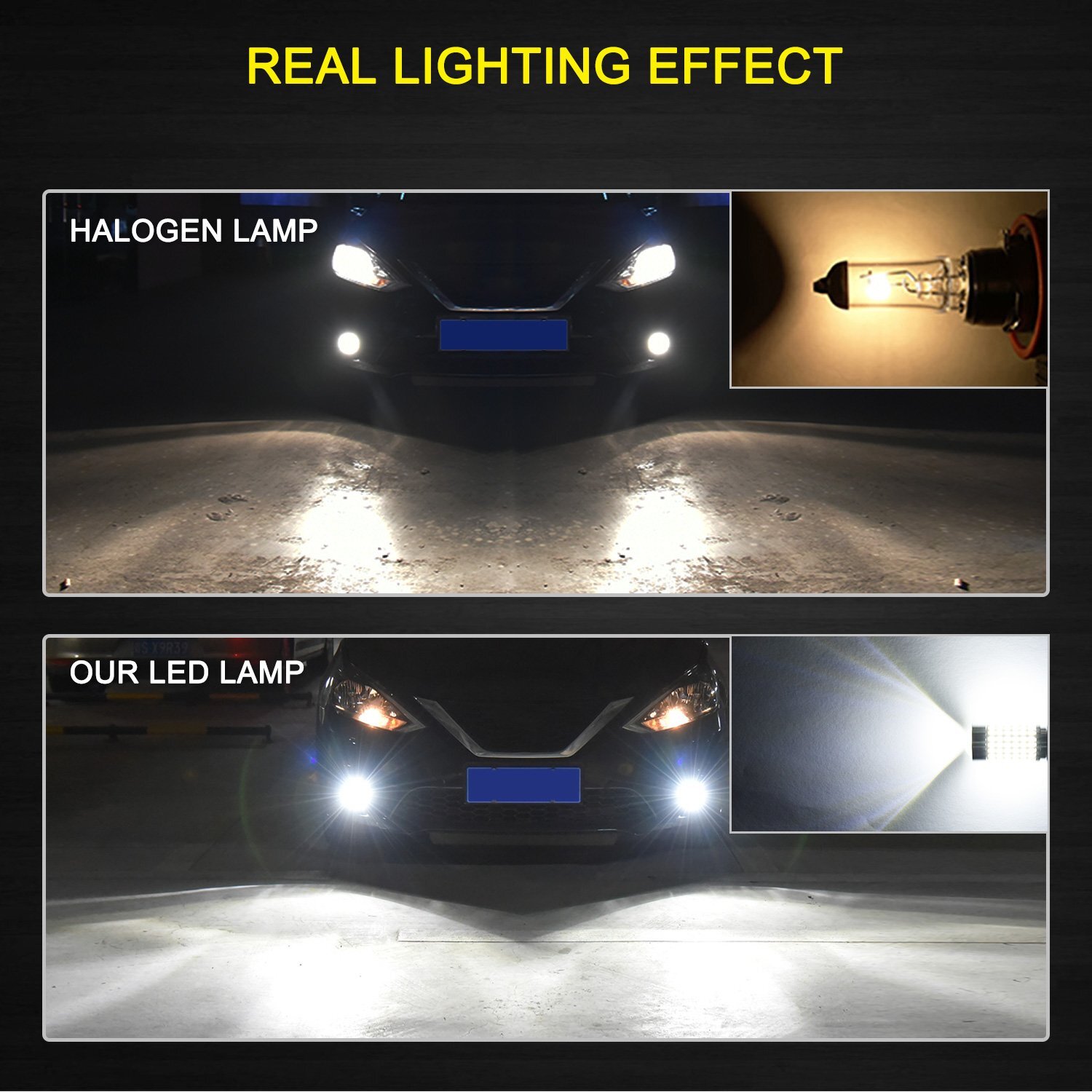 2x 3157 3156 6000K 55W High Power LED Projector Reverse Backup Light Bulb 2800LM