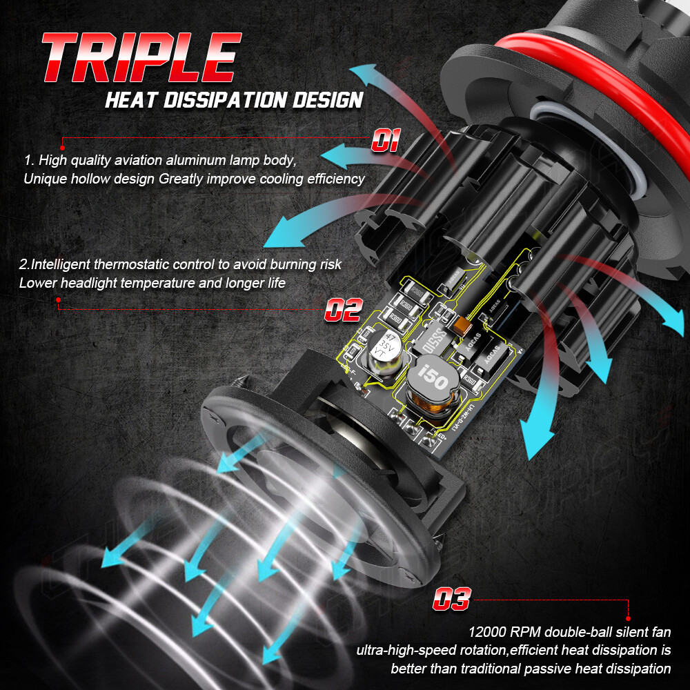 For Nissan Pathfinder 2005-12 6000K 2X 9007 LED Headlight Hi/Lo Beam Bulbs Kit