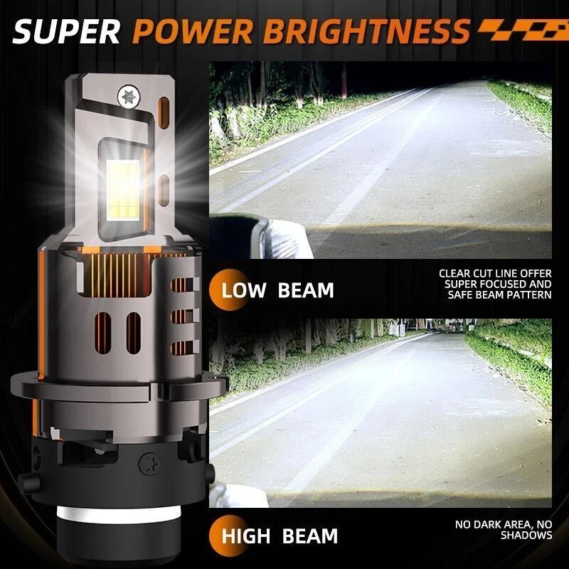 D2S D2R D2C LED Combo Headlight Kit Bulb 6000K Cool White High Low Beam Replace