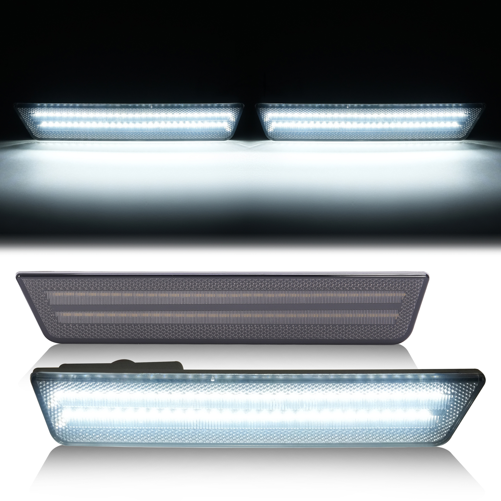 White Rear Side Marker Lights For Dodge Challenger 2008-14 & Dodge Charger 11-14