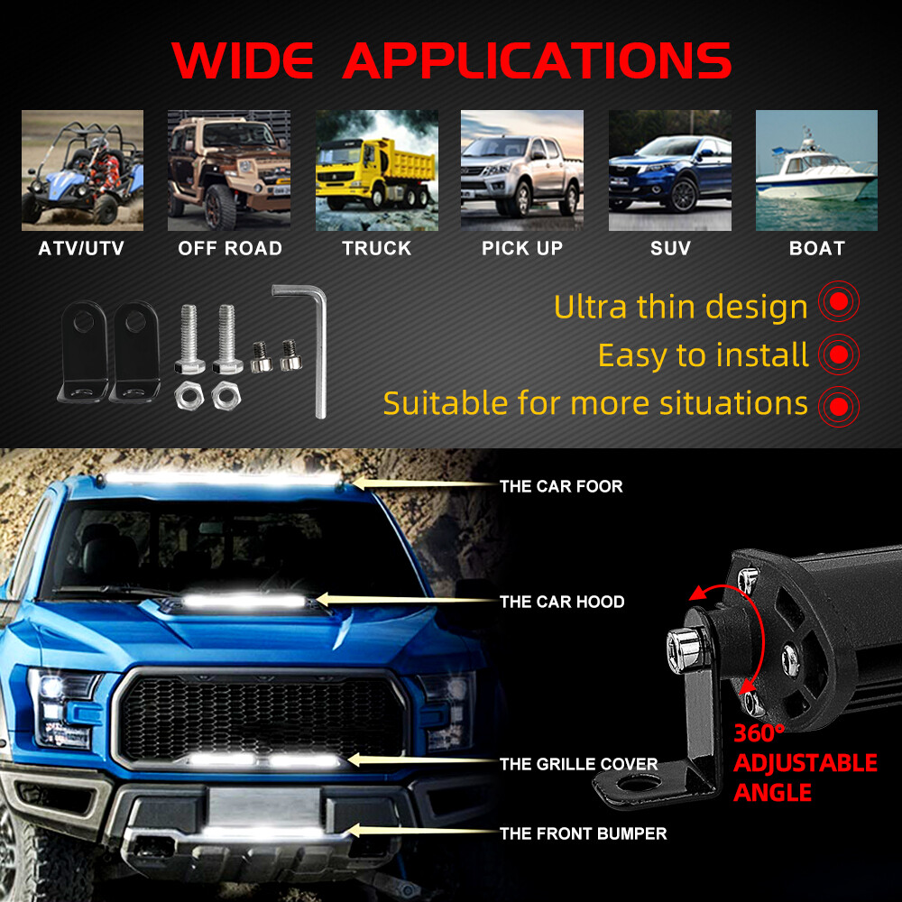 Roof 50″ + Bumper 20“ LED Light Bar + 2x 4″ Pods For Jeep Wrangler JK TJ YJ CJ
