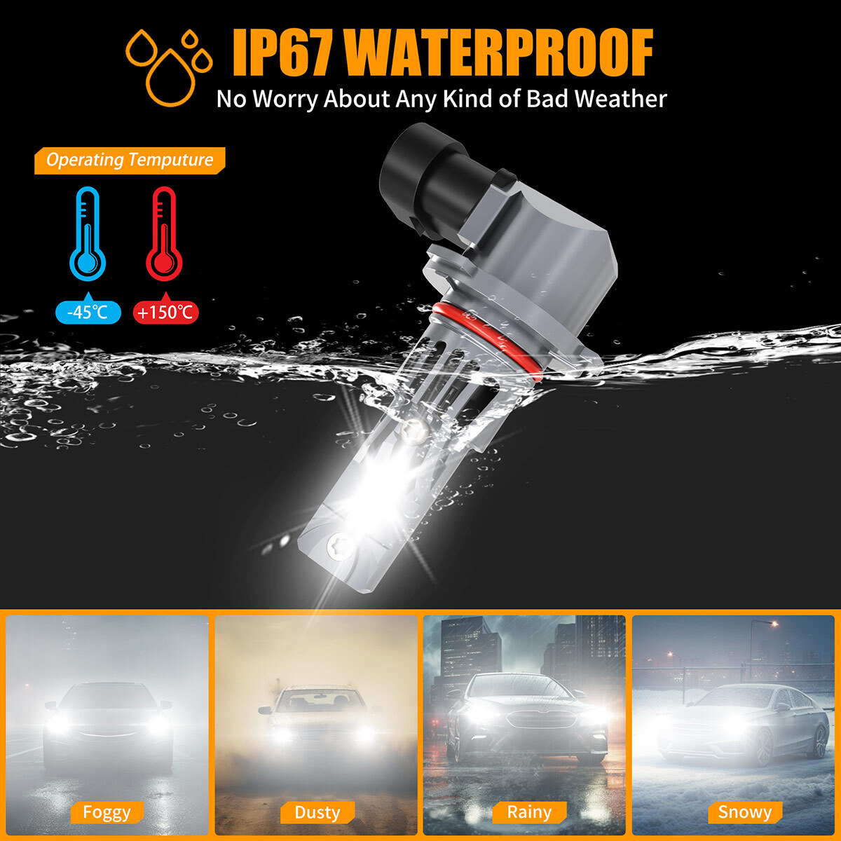 For Ford Explorer 2011-2015 LED Headlight Super Bright White Bulbs 72000LM 6500K