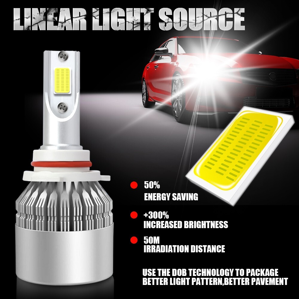 20X Combo 9005 9006 LED Headlights Fog Light Kit Bulbs 6500K High Low Beam White