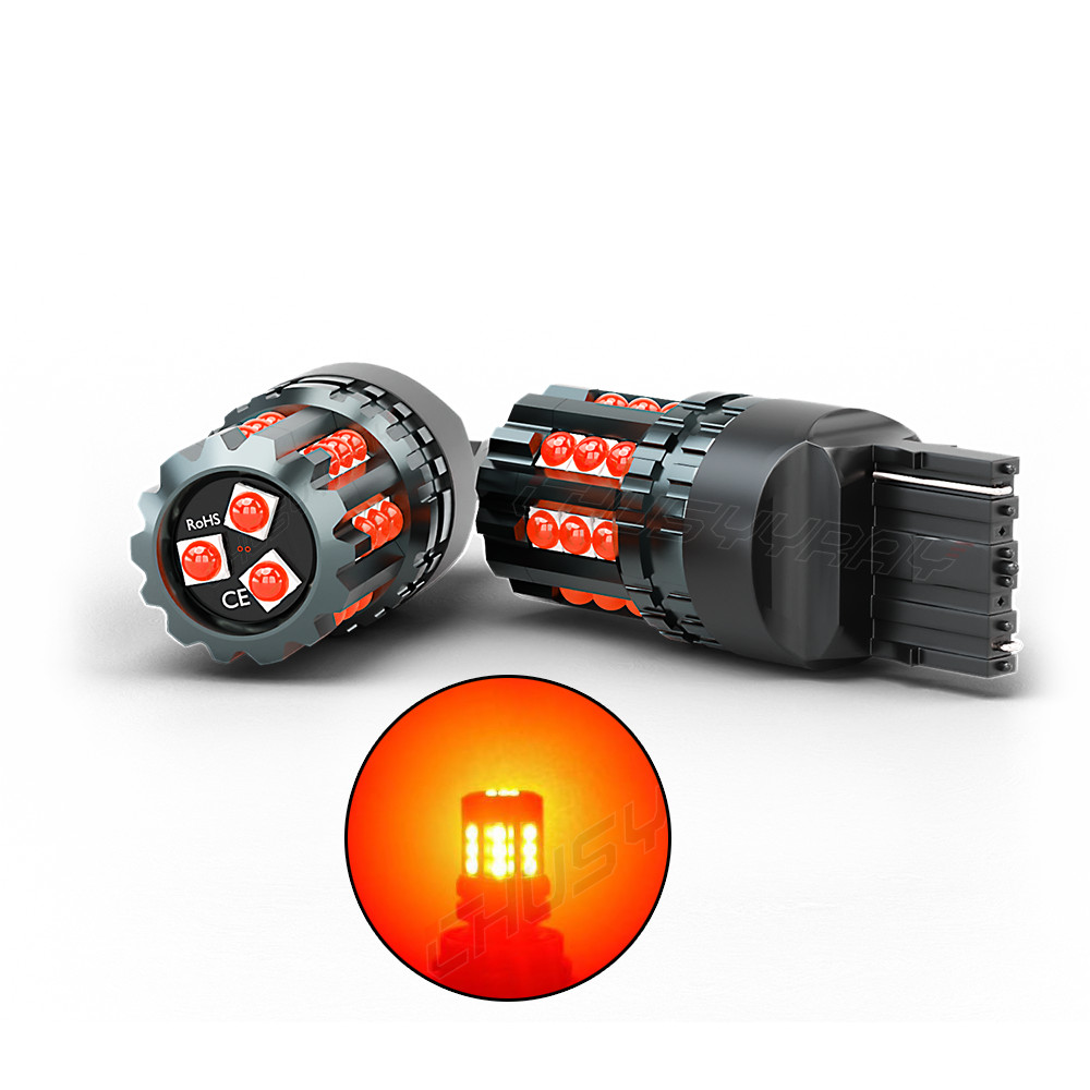 2x 7440 7443 Red LED Light Strobe Flash Blinking Brake Tail Light Parking Bulbs