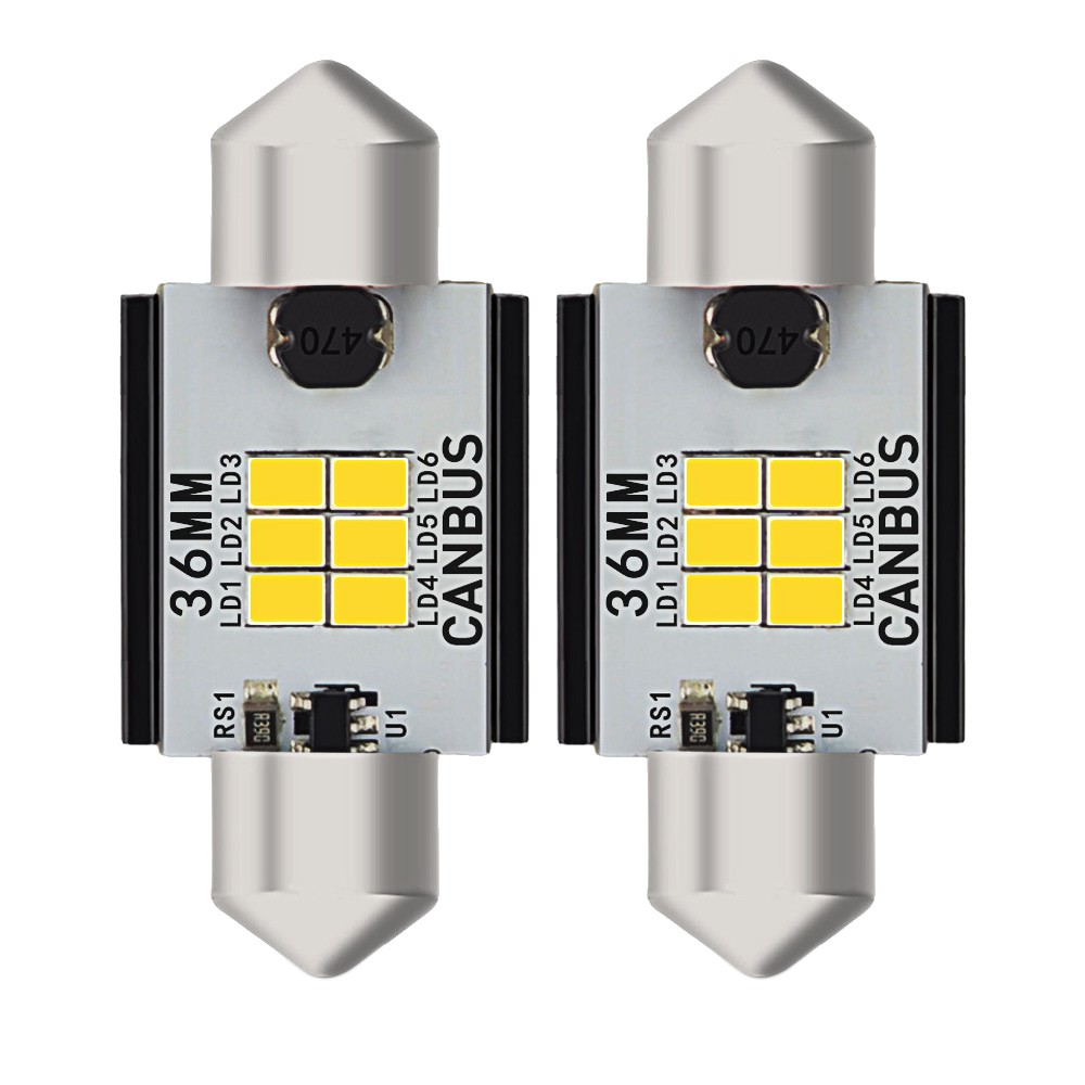 AUXITO 6418 36MM C5W Festoon LED Plate Tag License Bulb Light 6000K Bright White