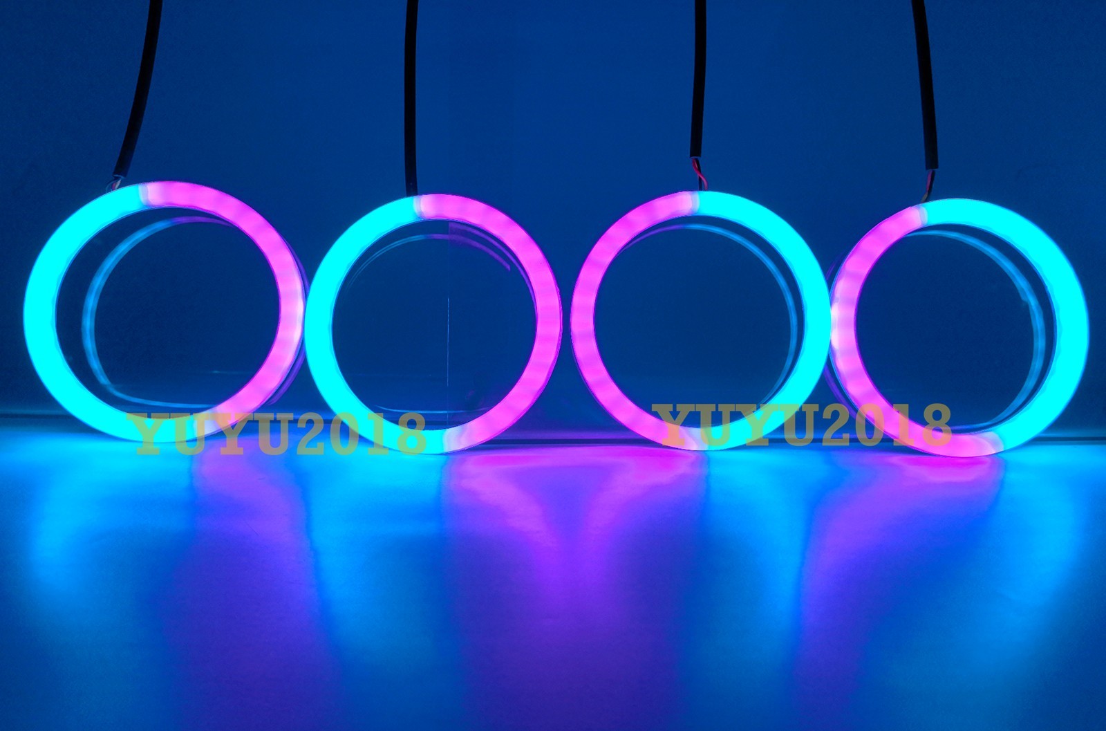Dream color halo ring Flow series Chasing RGB LED Turn Signal Bluetooth DRL lamp