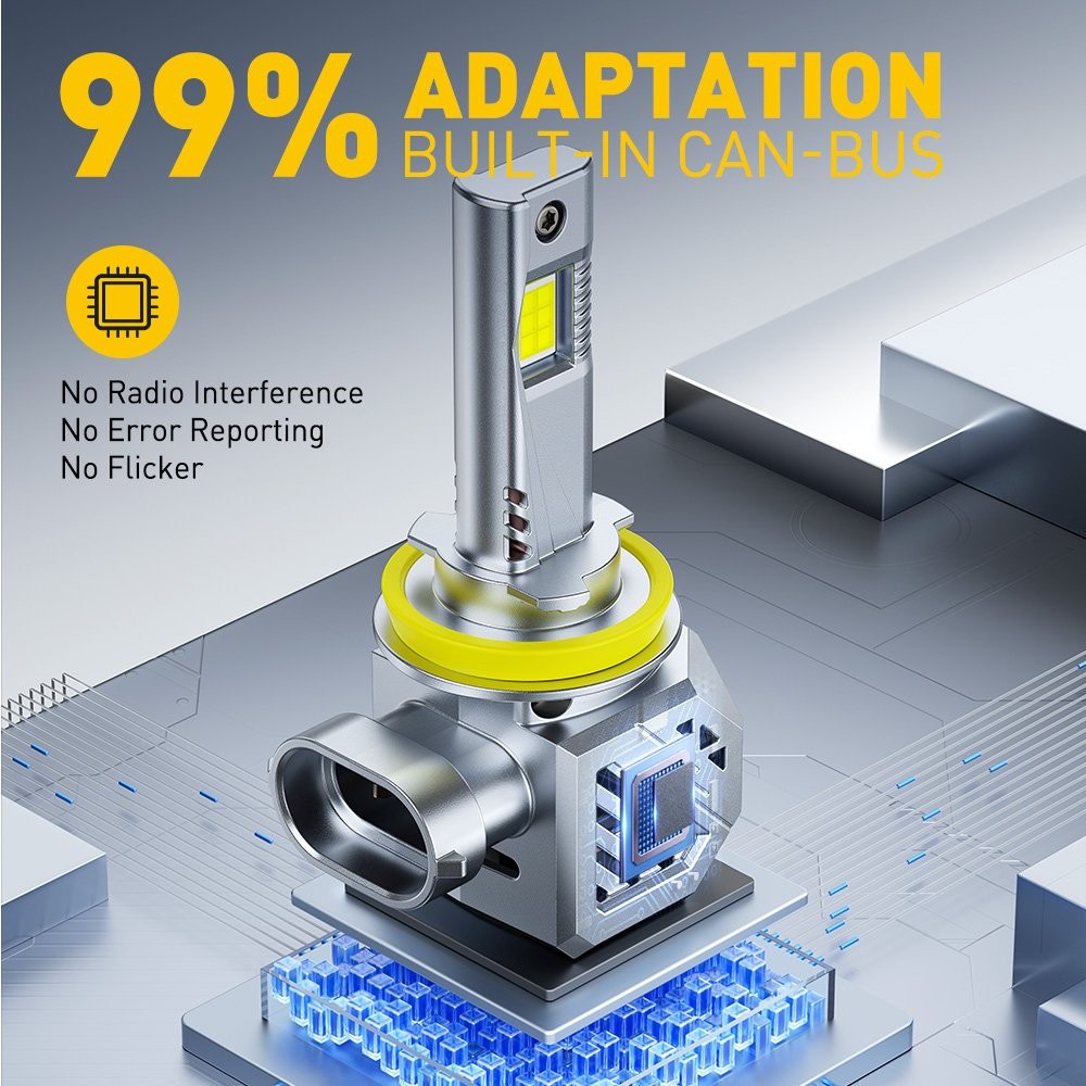 AUXITO H11 H8 LED Headlight Bulb Low Beam 60W 6000LM Super Bright A1Ultra Series