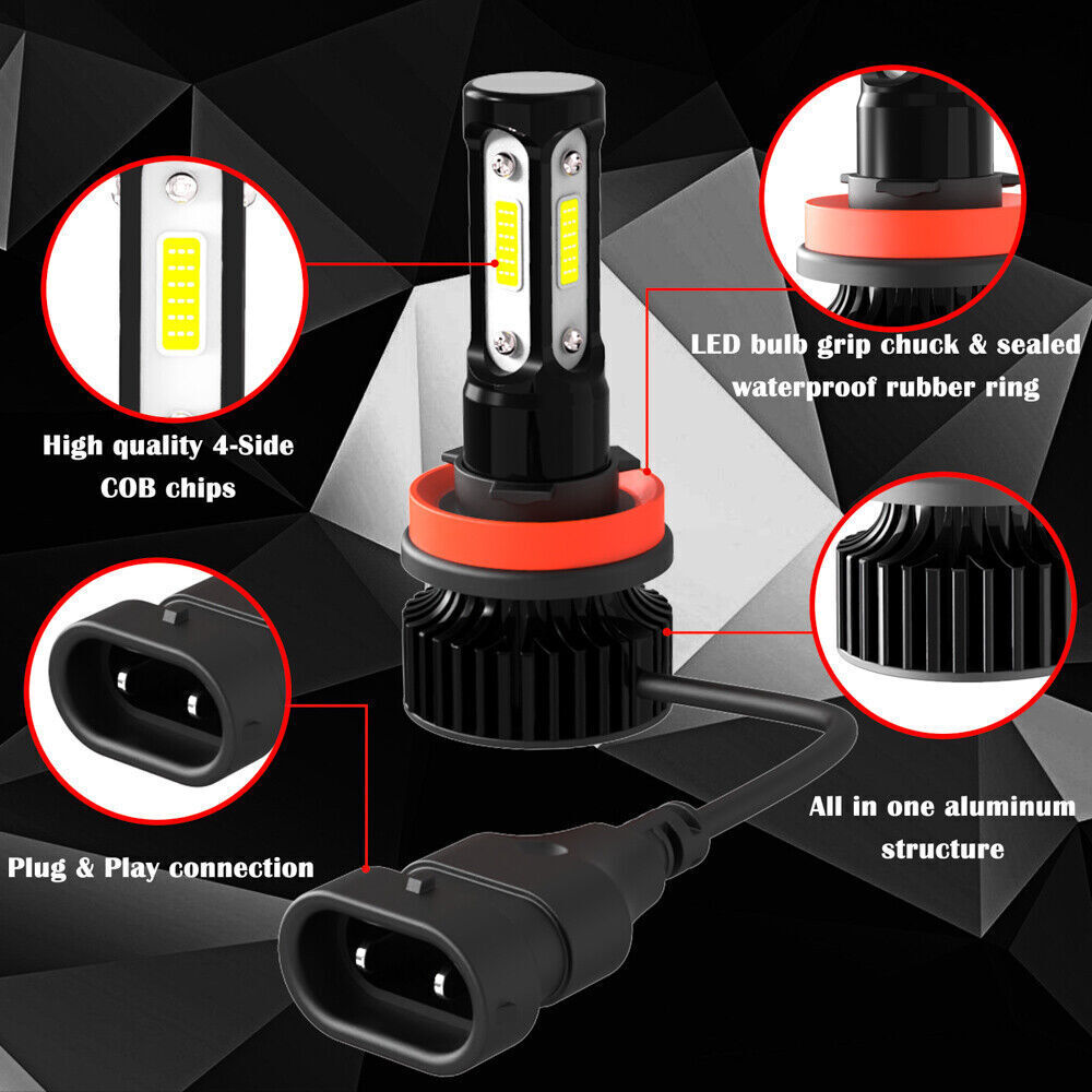 20x 4-Side H11 LED Headlight 6000K 1000W 18000LM High Low Beam Bulb Super Bright
