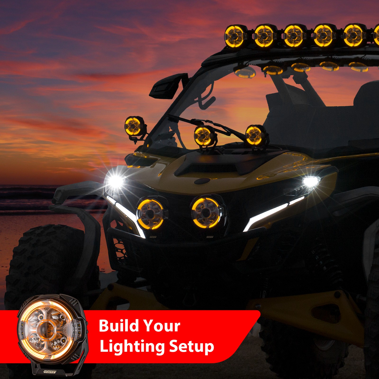 3.5/5“/7″ Round LED Driving Work Lights Ditch Spot Flood Pods Head Lamp & Cover