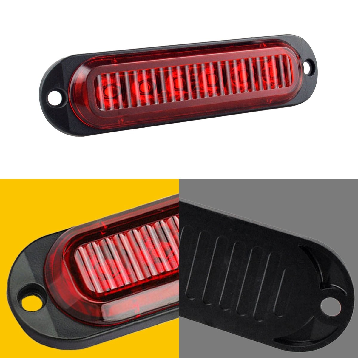 4PCS Side Red LED Marker Lights Clearance Fit Lamp Truck Trailer Caravans Pickup