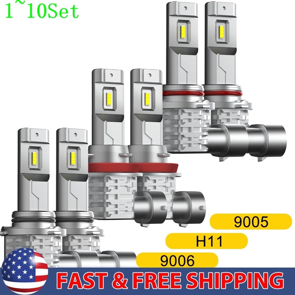 9005+9006+H11 LED Headlight Super Bulb Bright White High/Low Beam Set 1-10Set